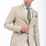 Σετ Σακάκι Γιλέκο 1400-24-Carbone Beige