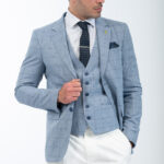 Σετ Σακάκι Γιλέκο 1400-24-Carbone Blue