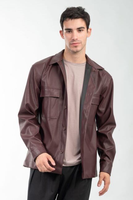 Overshirt Eco Leather 300-2324-JIMY D.Bordeaux