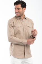 Πουκάμισο Τζιν Jack & Jones 12138115 Beige - Image 3