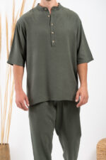 Overshirt Vittorio 300-24-SPIAGGIA Olive - Image 5
