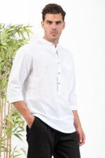 Λινό Πουκάμισο Vittorio 800-24-400 White - Image 2