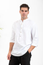 Λινό Πουκάμισο Vittorio 800-24-400 White - Image 4