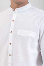 Λινό Πουκάμισο Vittorio 800-24-400 White - Image 7