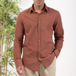 Λινό Πουκάμισο Vittorio 800-24-403 Chocola