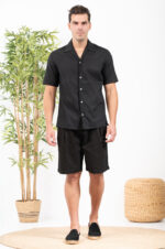 Λινό Πουκάμισο Vittorio 800-24-5000 Black - Image 2