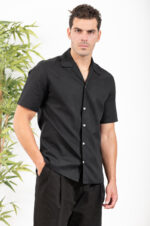 Λινό Πουκάμισο Vittorio 800-24-5000 Black - Image 5