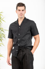 Λινό Πουκάμισο Vittorio 800-24-5000 Black - Image 3