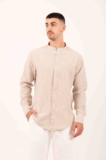 Λινό Πουκάμισο Vittorio 800-25-601 BEIGE