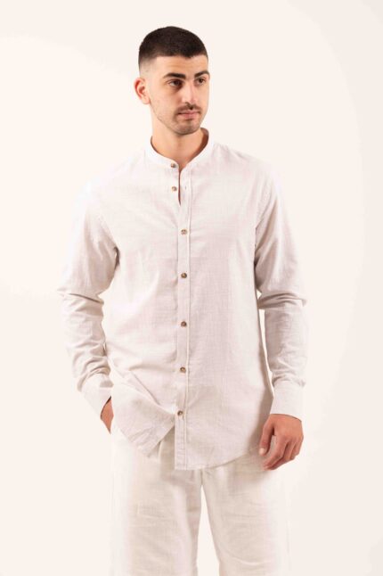 Λινό Πουκάμισο Vittorio 800-24-401 BEIGE