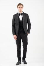 Κοστούμι γαμπριάτικο Vittorio 100-26-SMOKIN-1 BLACK - Image 2