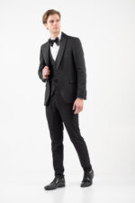Κοστούμι γαμπριάτικο Vittorio 100-26-SMOKIN-1 BLACK - Image 3