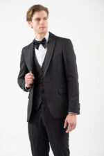 Κοστούμι γαμπριάτικο Vittorio 100-26-SMOKIN-1 BLACK - Image 7