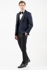 Κοστούμι γαμπριάτικο Vittorio 100-26-SMOKIN-1 BLUE - Image 9