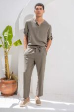 Overshirt Vittorio 200-26-TOSCANI KHAKI - Image 8