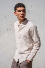 Λινό Πουκάμισο Vittorio 800-25-601 BEIGE - Image 2