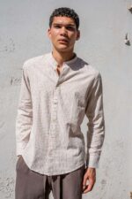 Λινό Πουκάμισο Vittorio 800-25-601 BEIGE - Image 3