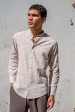 Λινό Πουκάμισο Vittorio 800-25-601 BEIGE - Image 4